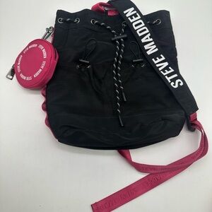 Steve Madden Black and Pink Backpack